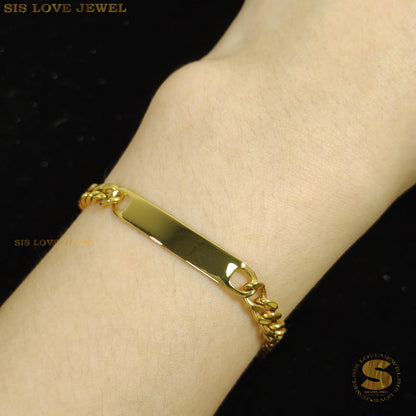 Edgy 18K Gold Cuban Chain Bracelet B017
