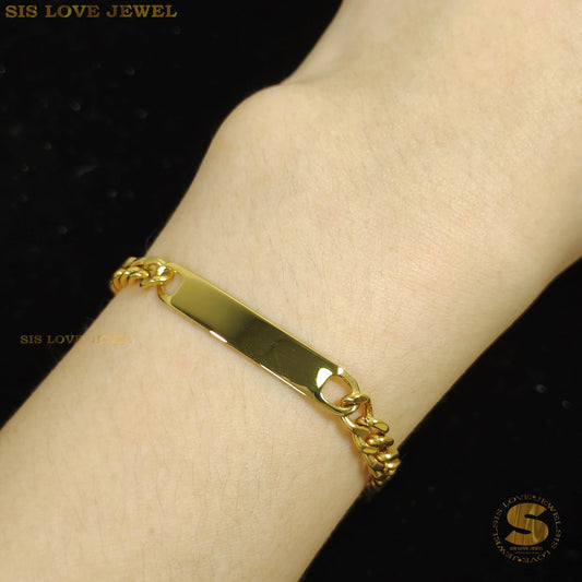 Edgy 18K Gold Cuban Chain Bracelet B017