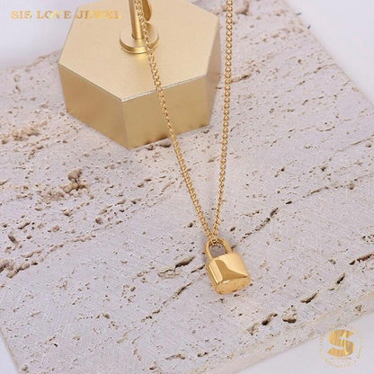 Lock Pendant Necklace N078