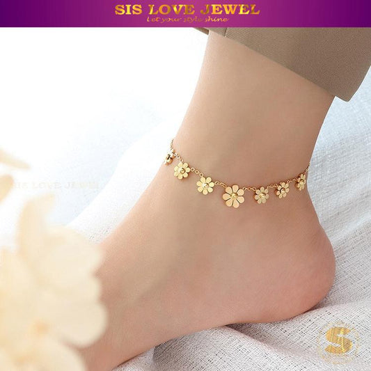 Dainty Daisy Flower Anklet A018