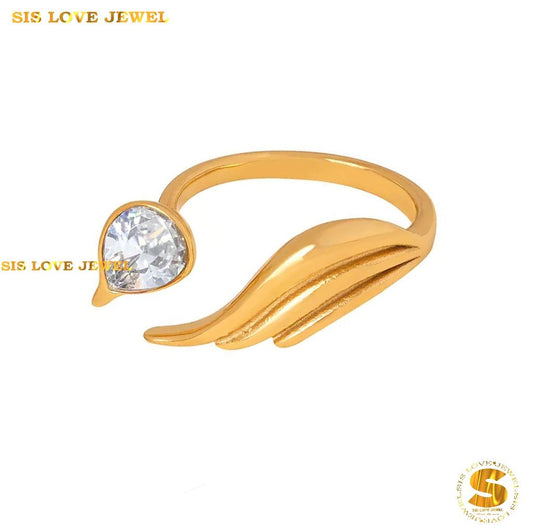 Elegant Swan Zircon Open Ring R143
