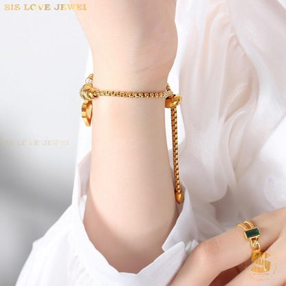 Adjustable Chain Love Bracelet B063 Gold