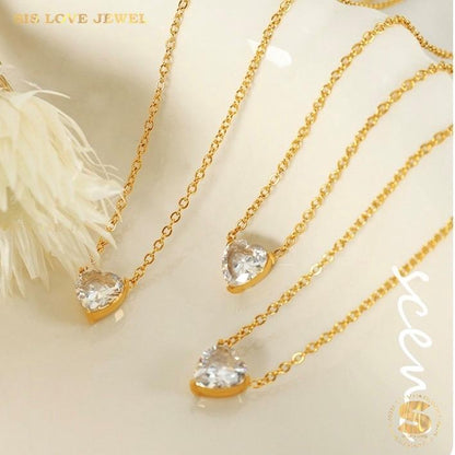 Love Pendant Cubic Zirconia Necklace N124