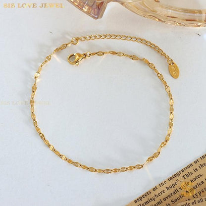 Geometric Link 18k Gold Plated Bracelet A004