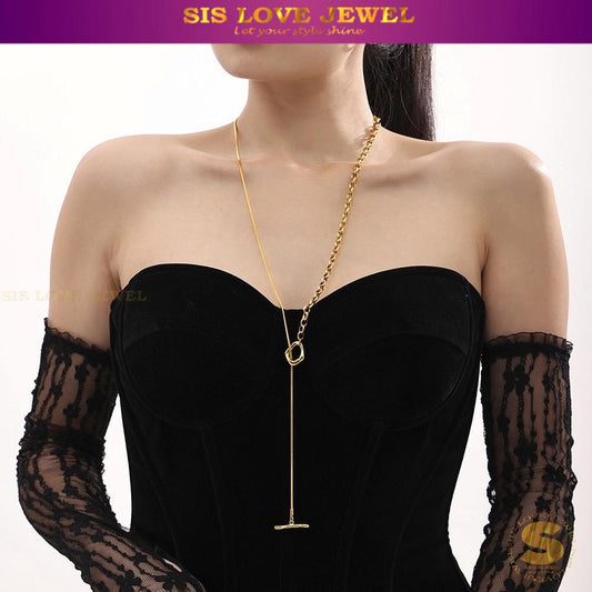 OT Lock Long Chain Necklace N098