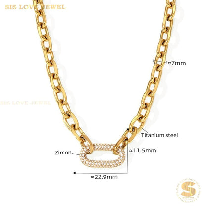 Zirconia Chain Necklace and Bracelet Set