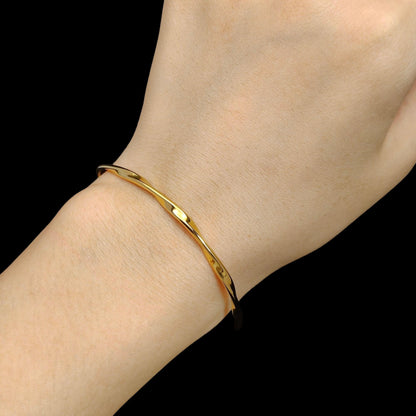 Simple Thin Twisted Adjustable Bangle H145