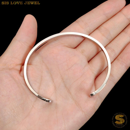 Silver Color T Shape Adjustable Bangle H018