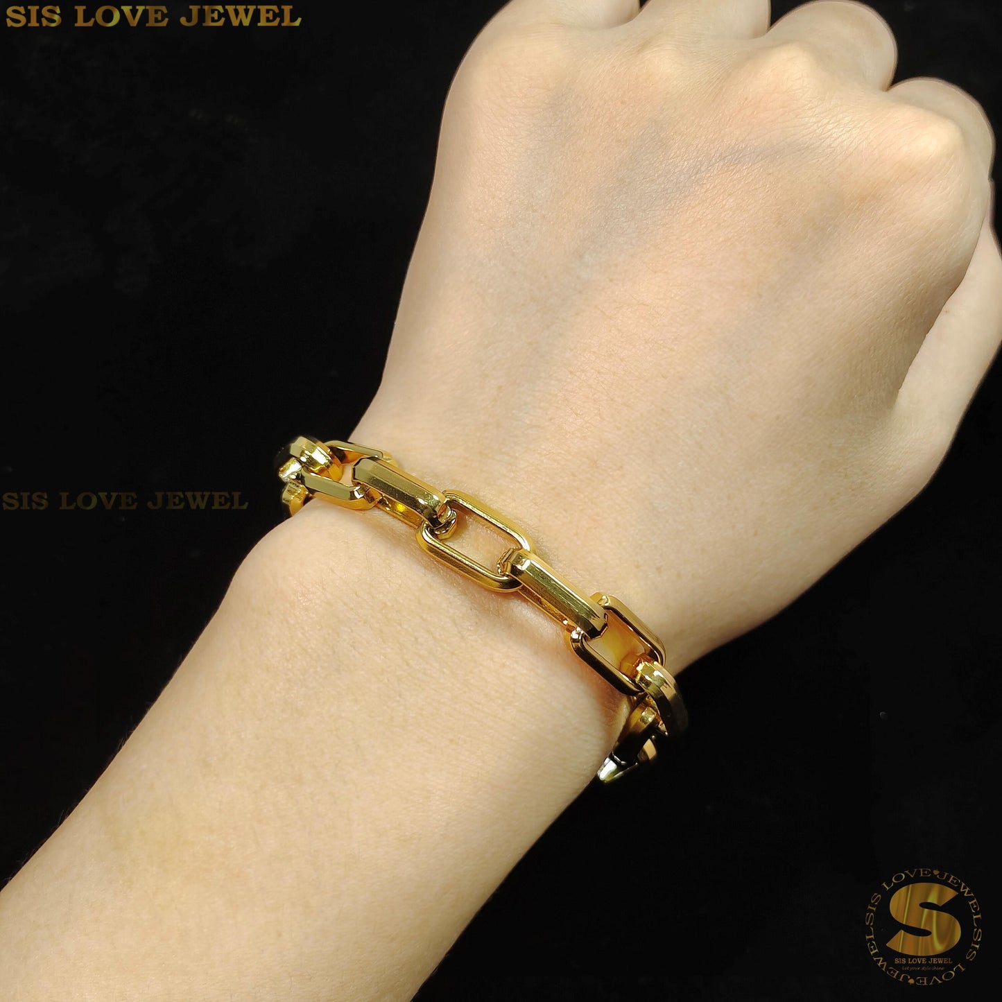 Thick Chain OT Lock Bracelet B124