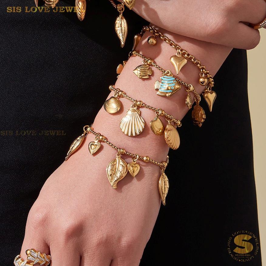 Sweet 18K Gold Heart Bell Bracelet B250