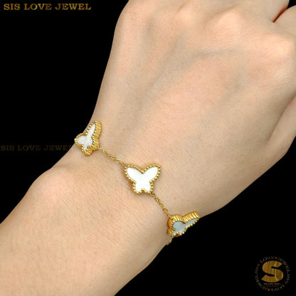 Double Sides White Shell Butterfly Bracelet B159