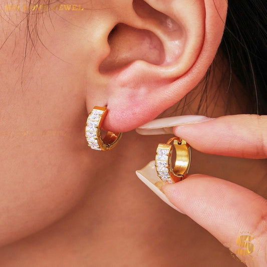 Luminous Love Zirconia Hoops Earrings S050