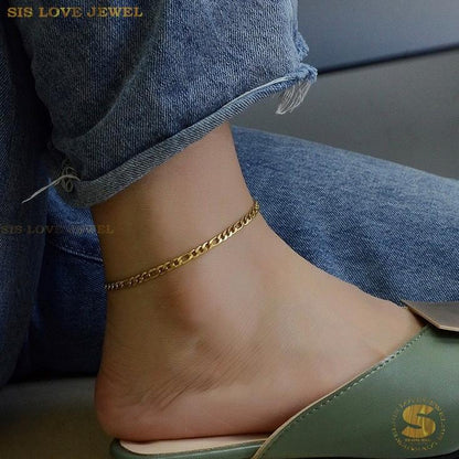 Classic Figaro Chain Anklet A002
