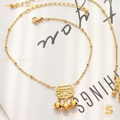 Pave Heart Gold Plated Bracelet A023