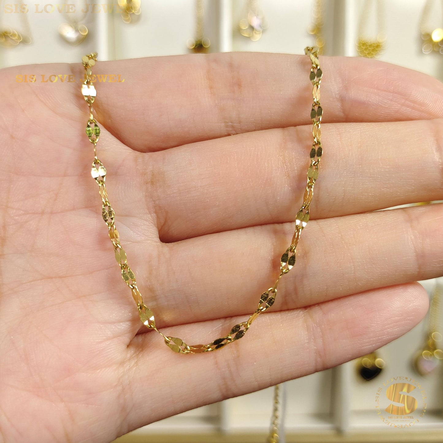 Geometric Link 18k Gold Plated Bracelet A004
