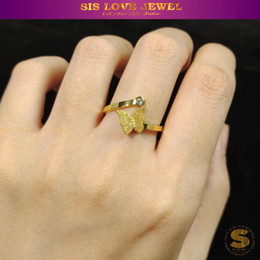 Adjustable Butterfly Ring R025