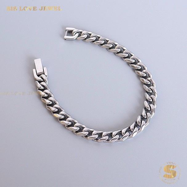 Silver Cuban Link Bracelet B046 Silver