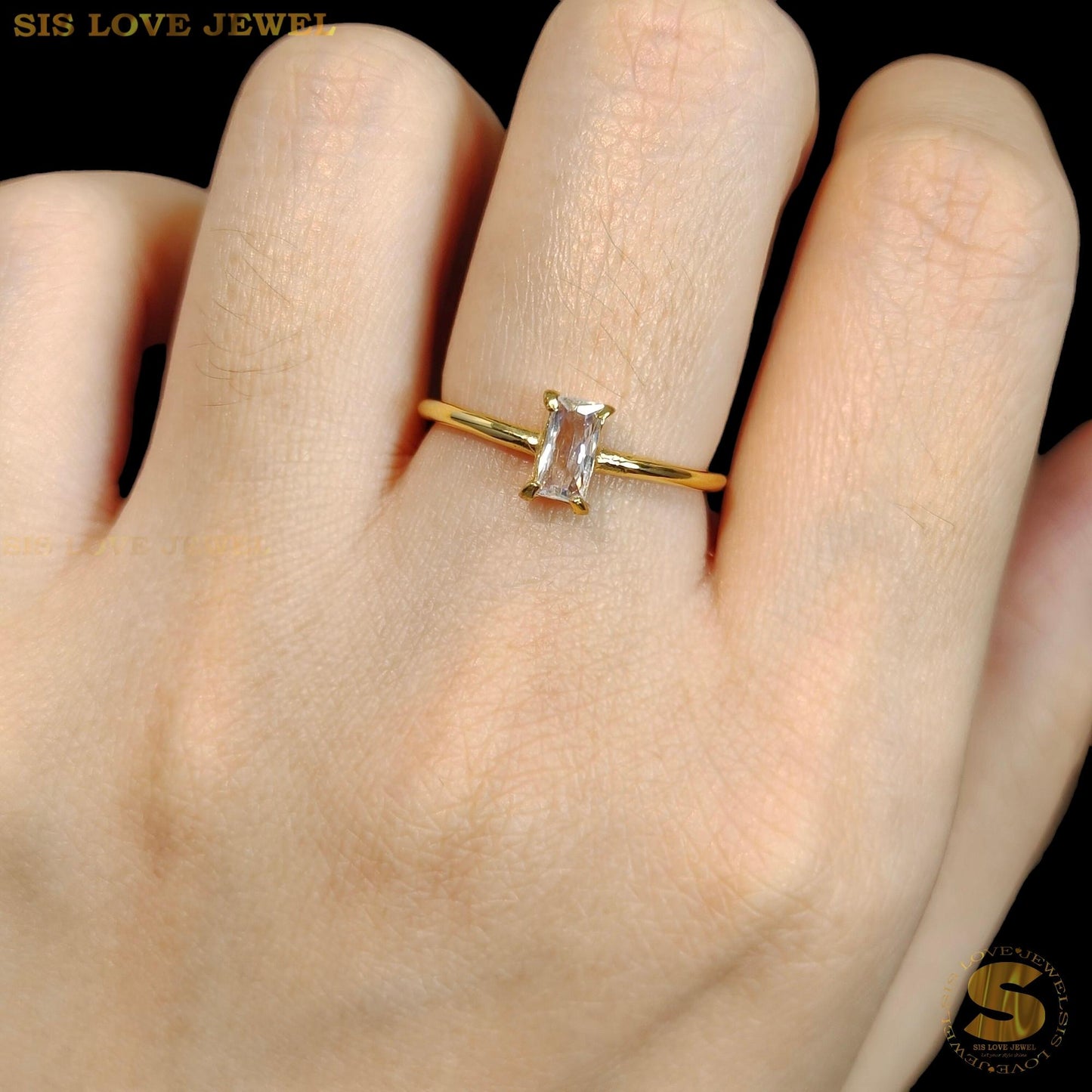 Square Cubic Zirconia Ring R101