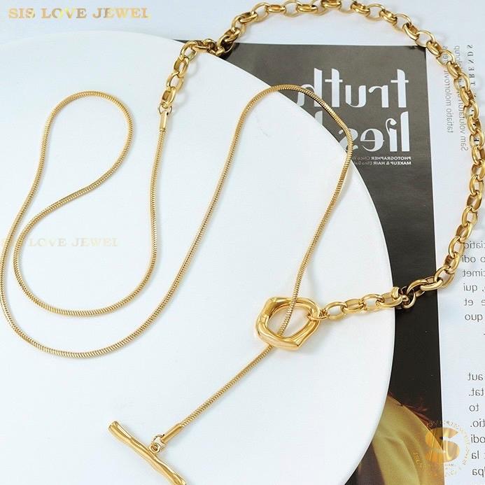 OT Lock Long Chain Necklace N098