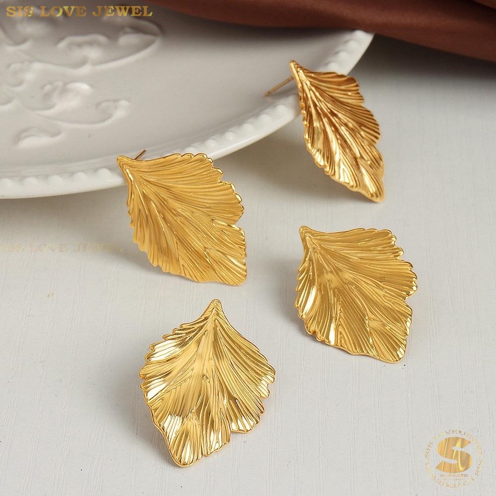 Dainty Leaf Hoop Earrings S029