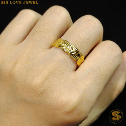 Simple Twisted Adjustable Ring R078