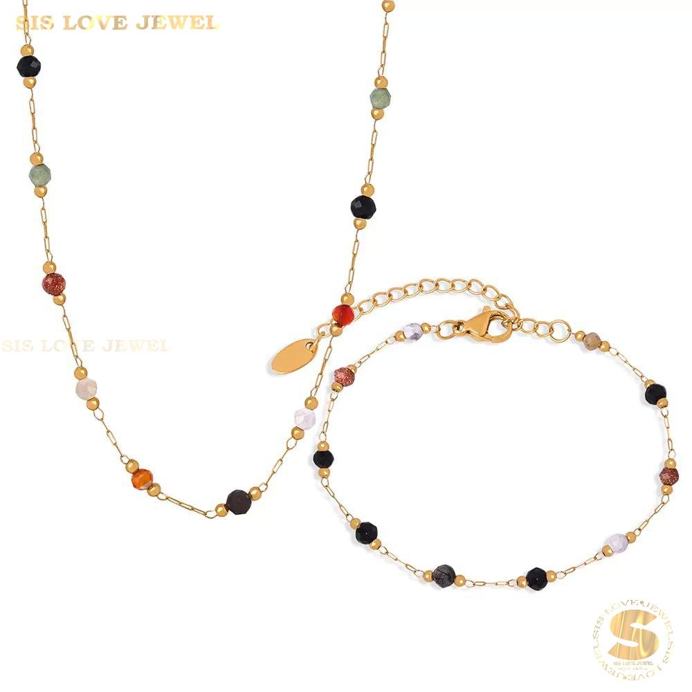 Delicate Colorful Stone Set N156 B241