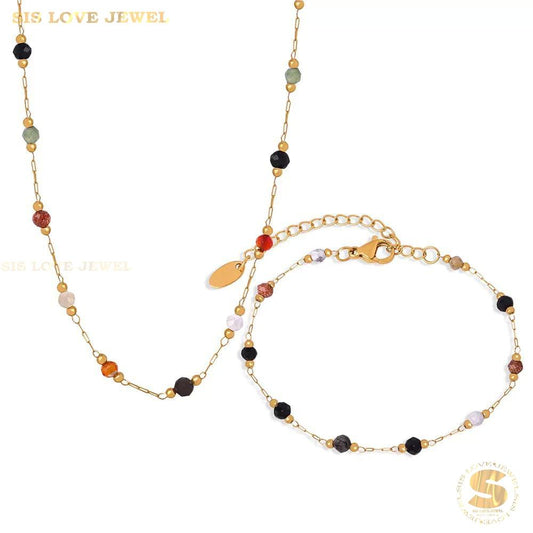 Delicate Colorful Stone Set N156 B241