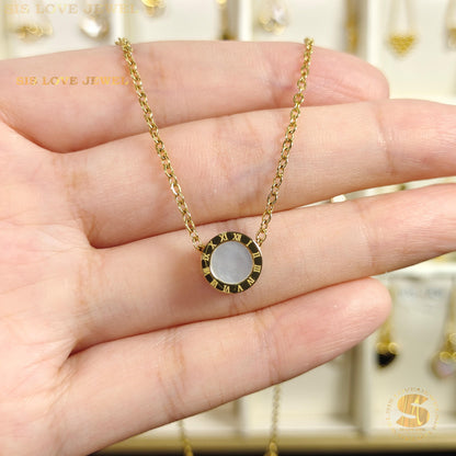 Roman Number Pendant Necklace N045