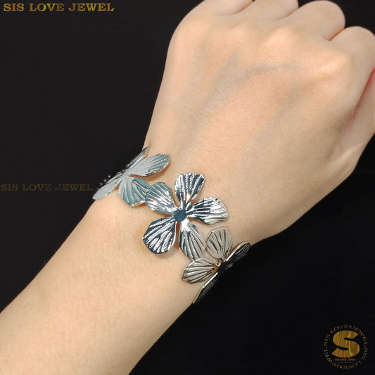 Big Flower Adjustable Bangle H136