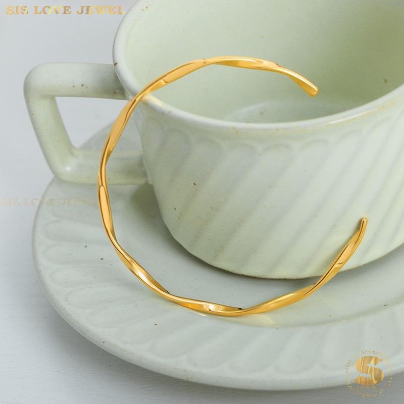 Simple Thin Twisted Adjustable Bangle H145