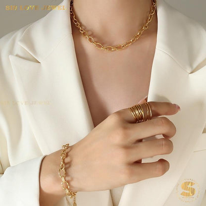 Luxe Link Necklace & Bracelet Set
