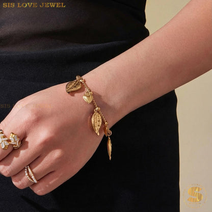 Forest Leaf Heart Bracelet B249