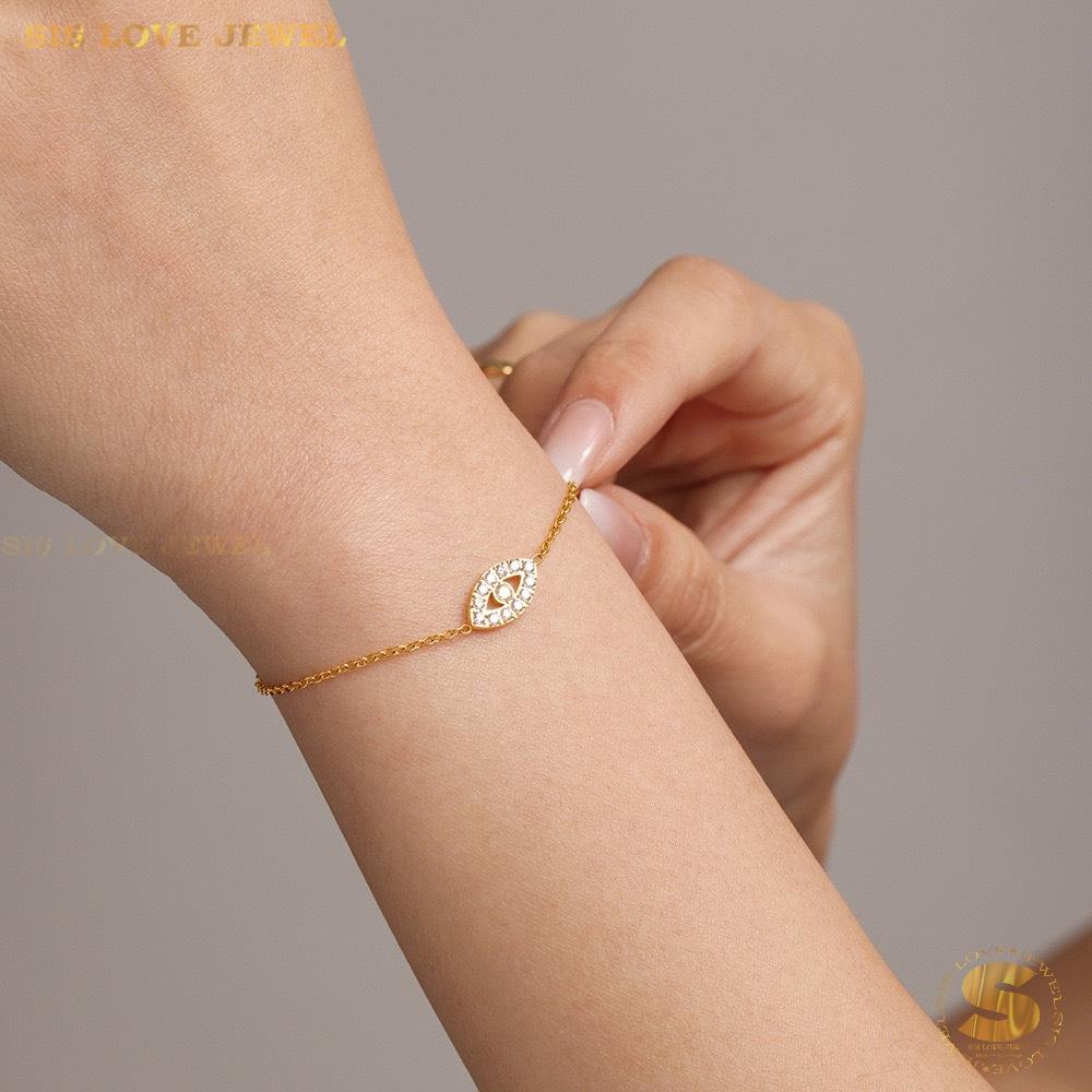 Zirconia Eye Necklace & Bracelet Set