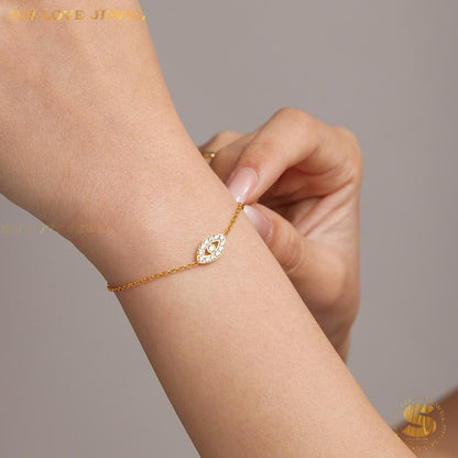 Zirconia Eye Necklace & Bracelet Set