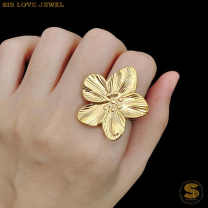 Big Flower Adjustable Ring R114