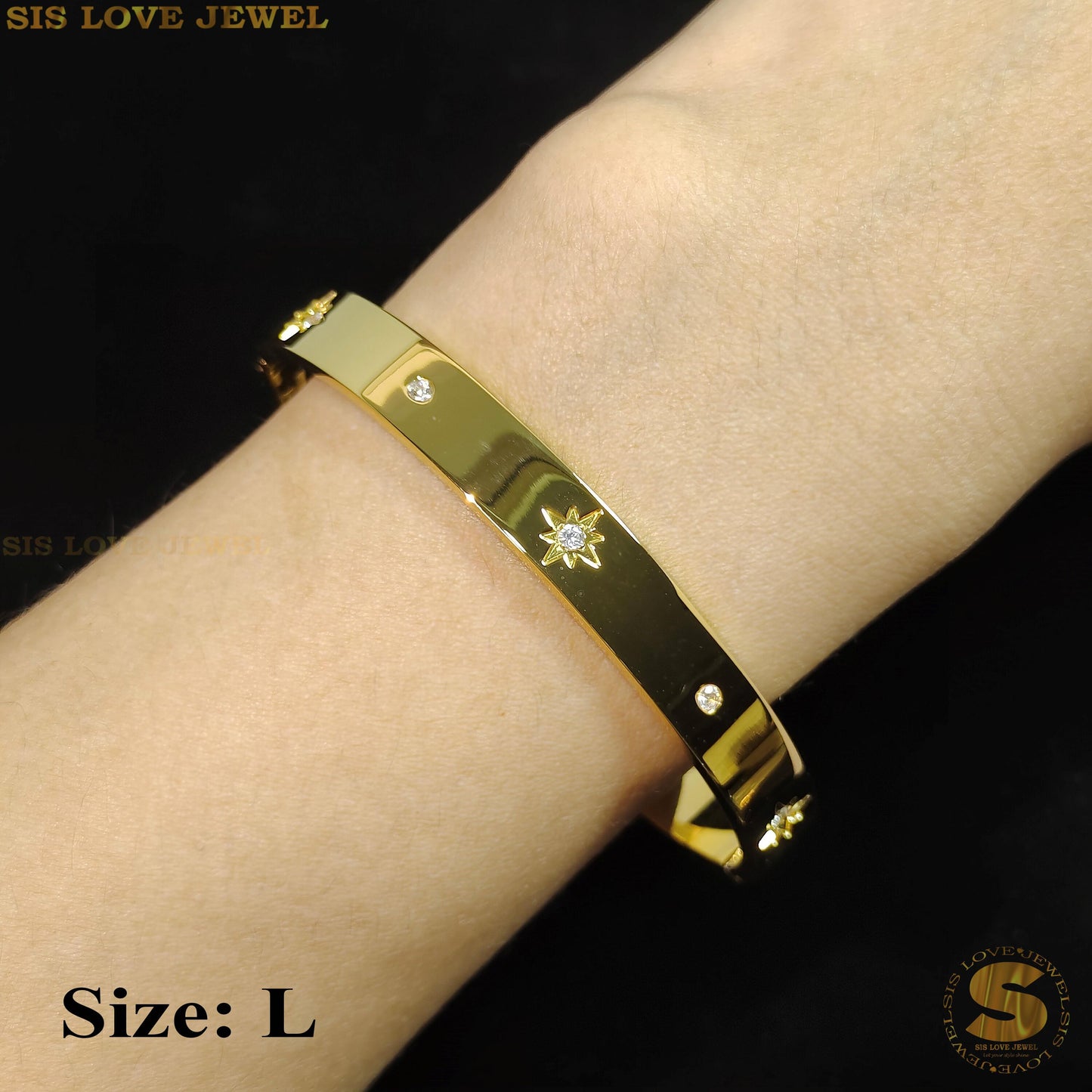 Star & Zirconia Oval Bangle H116 H117