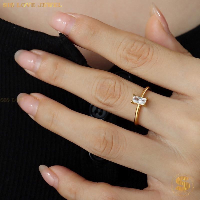 Square Cubic Zirconia Ring R101