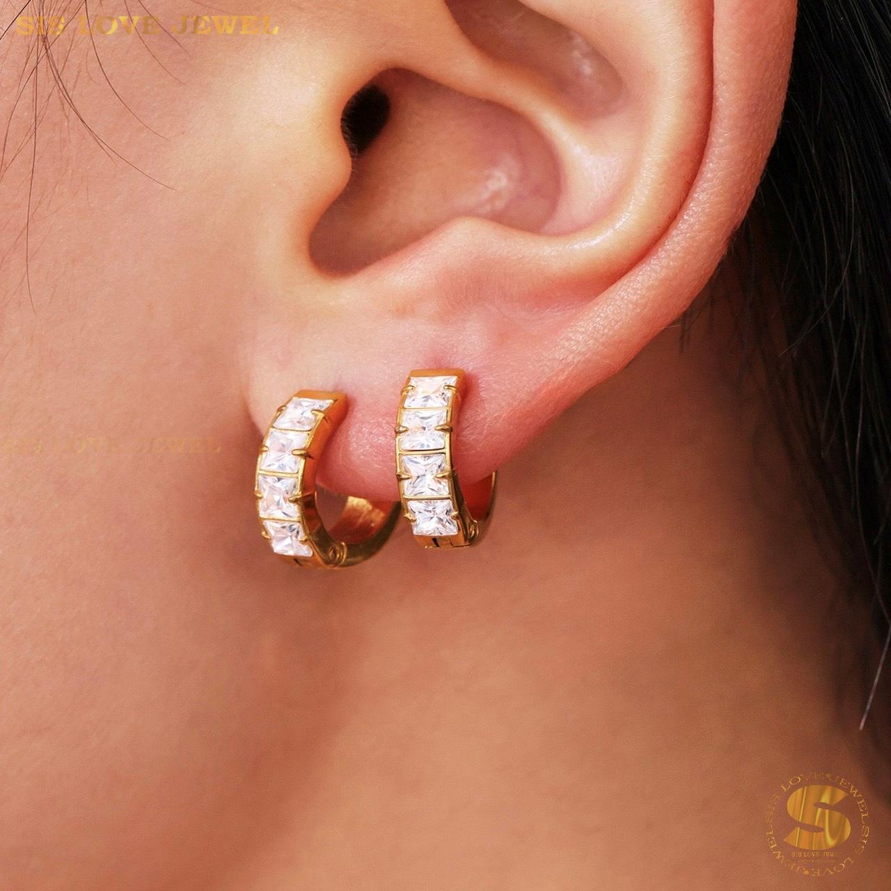 Luminous Love Zirconia Hoops Earrings S050