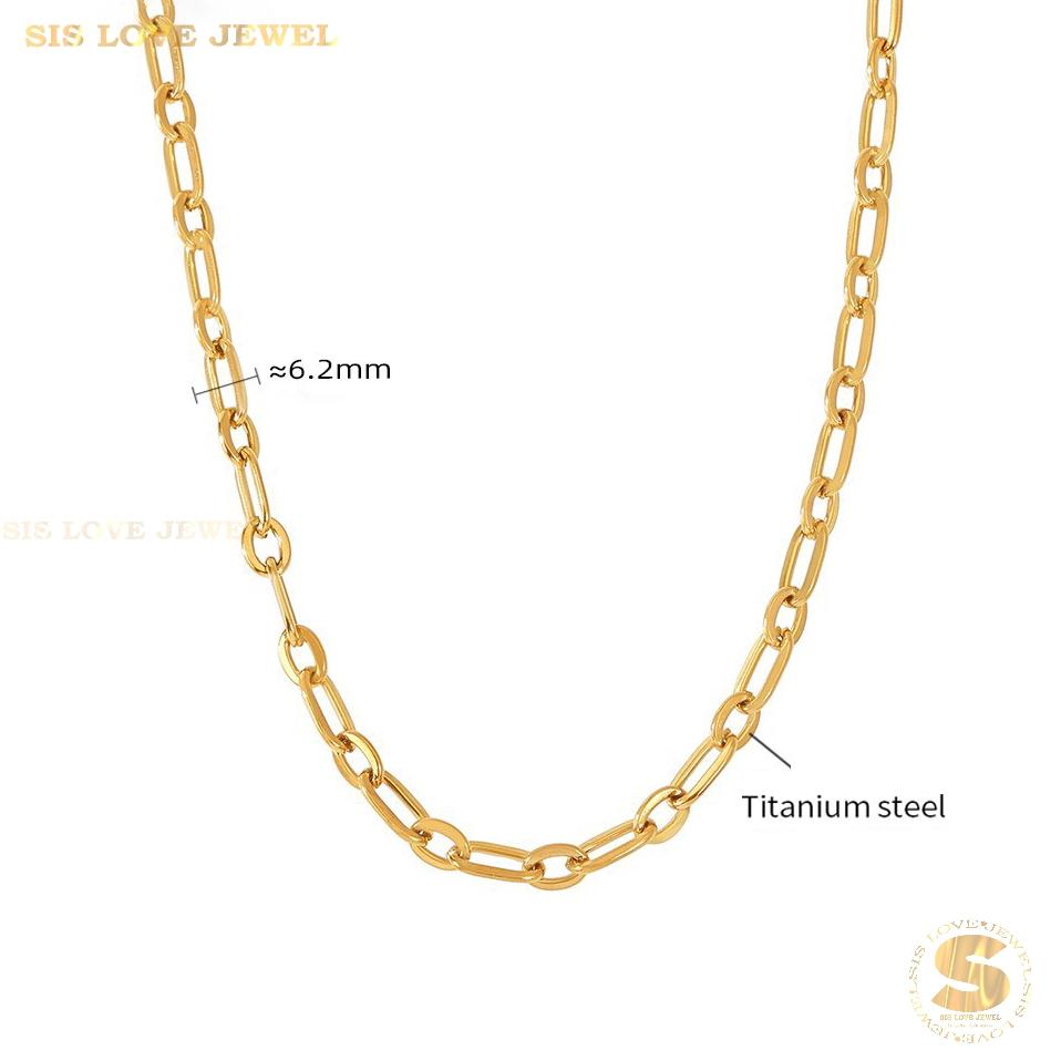 Sleek 18K Gold Layered Chain Necklace N144