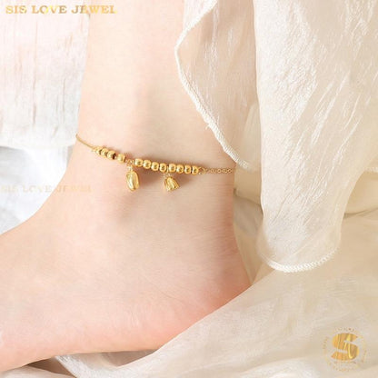 Dainty Gold Plated Tulip Charm Ankle A020