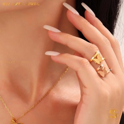 Adjustable Butterfly Ring R025