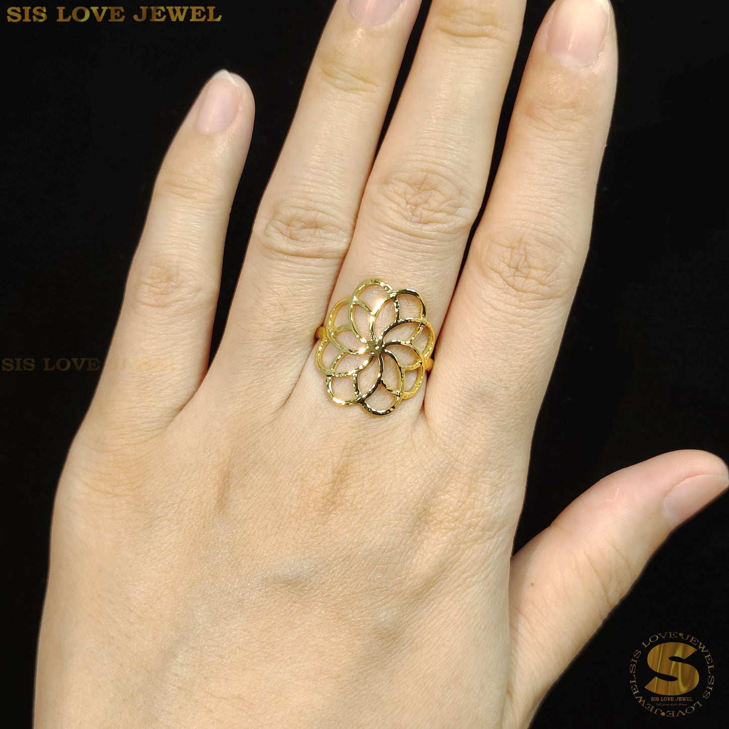 Adjustable Big Flower Ring R090