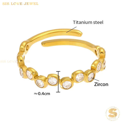 Chic Zircon Open Ring R140