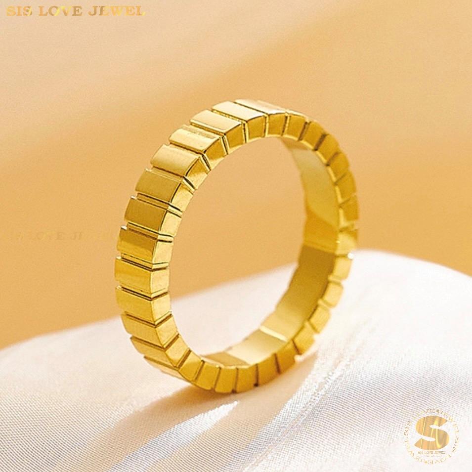 Polished Gold Cube Ring R087