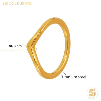 V Shape Gold Plated Ring