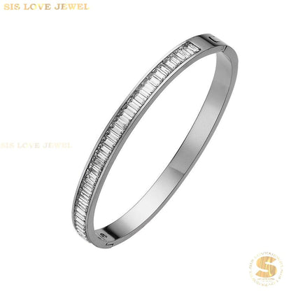 Half Row Zirconia Bangle H034
