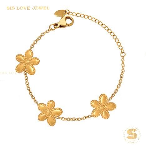 3-Flower Minimalist Bracelet B076