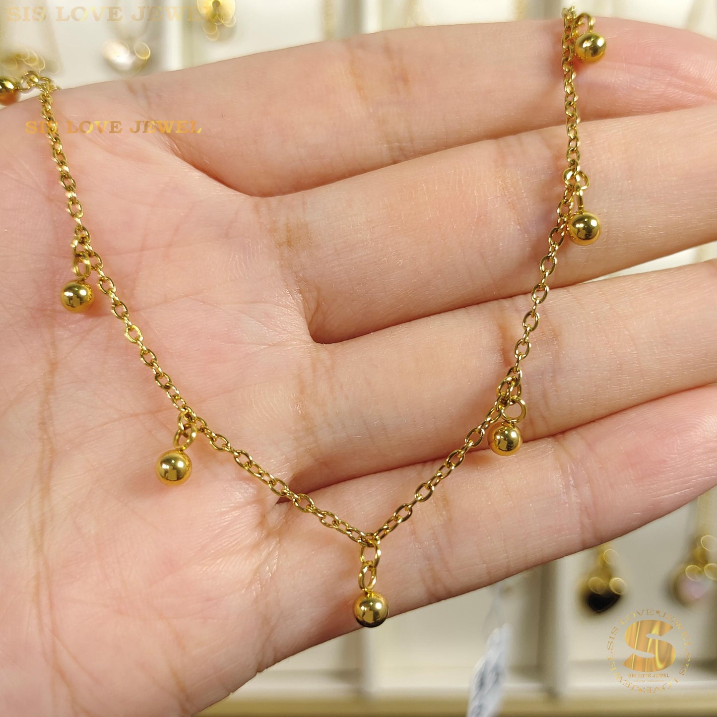 Dangling Balls Gold Plated Anklet A001