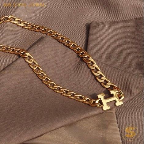 Initial H Chain Necklace & Bracelet Set H