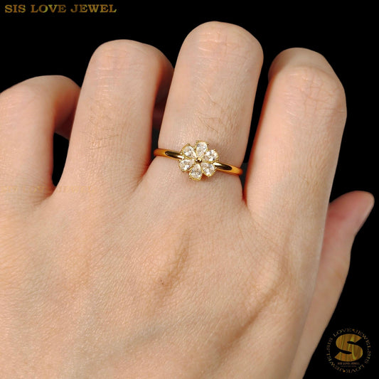 Zirconia Flower Ring R132